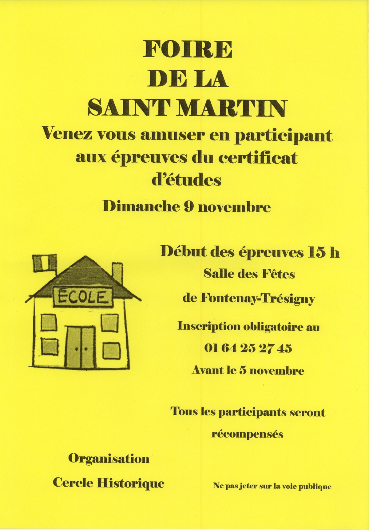 Foire Saint-Martin Certificat Etudes