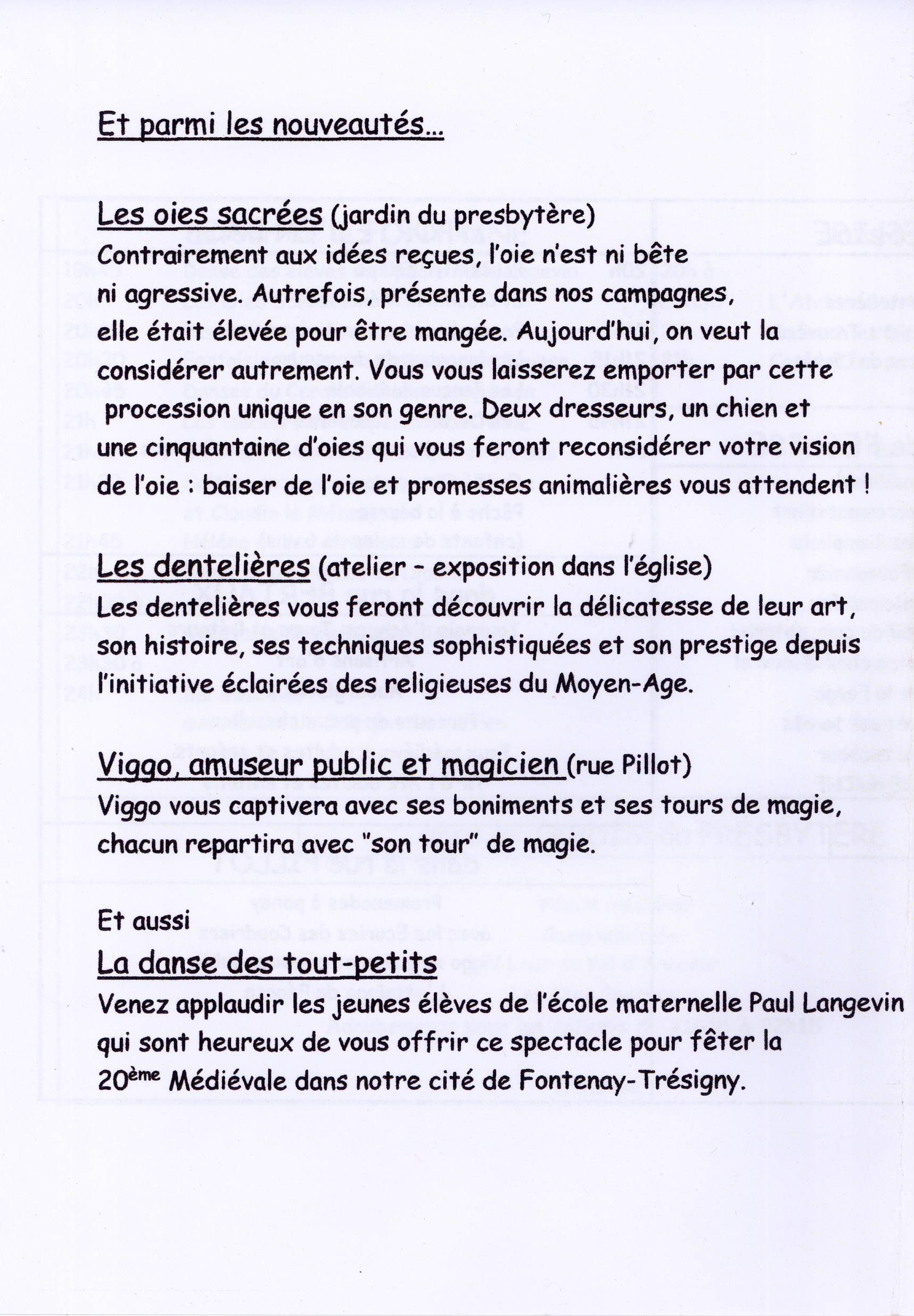 Nouveautés Fête Médiévale 2025